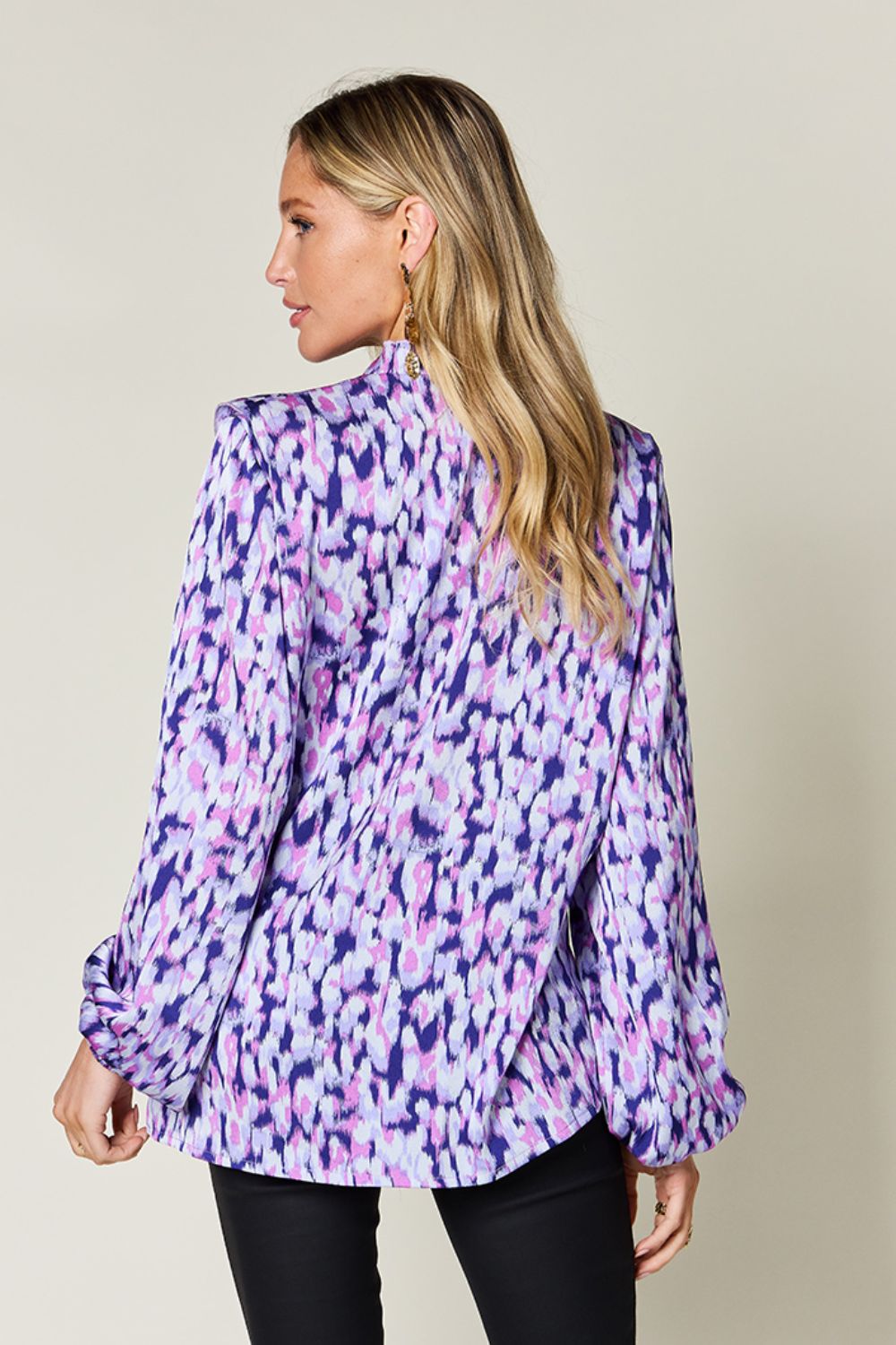 Ruffle Blouse with Balloon Sleeves