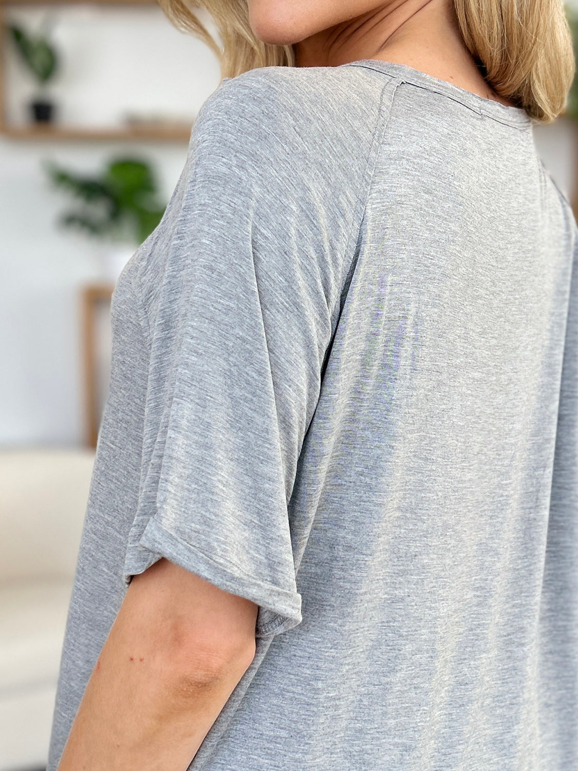 Bamboo T-Shirt with Slit and V-Neck