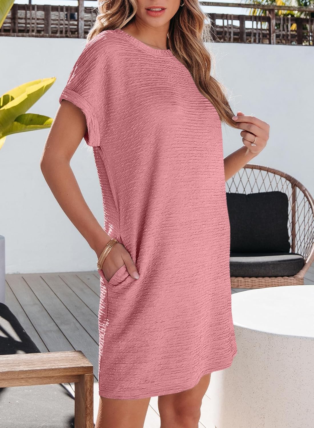 SPRING SHORT DRESS WITH POCKETS