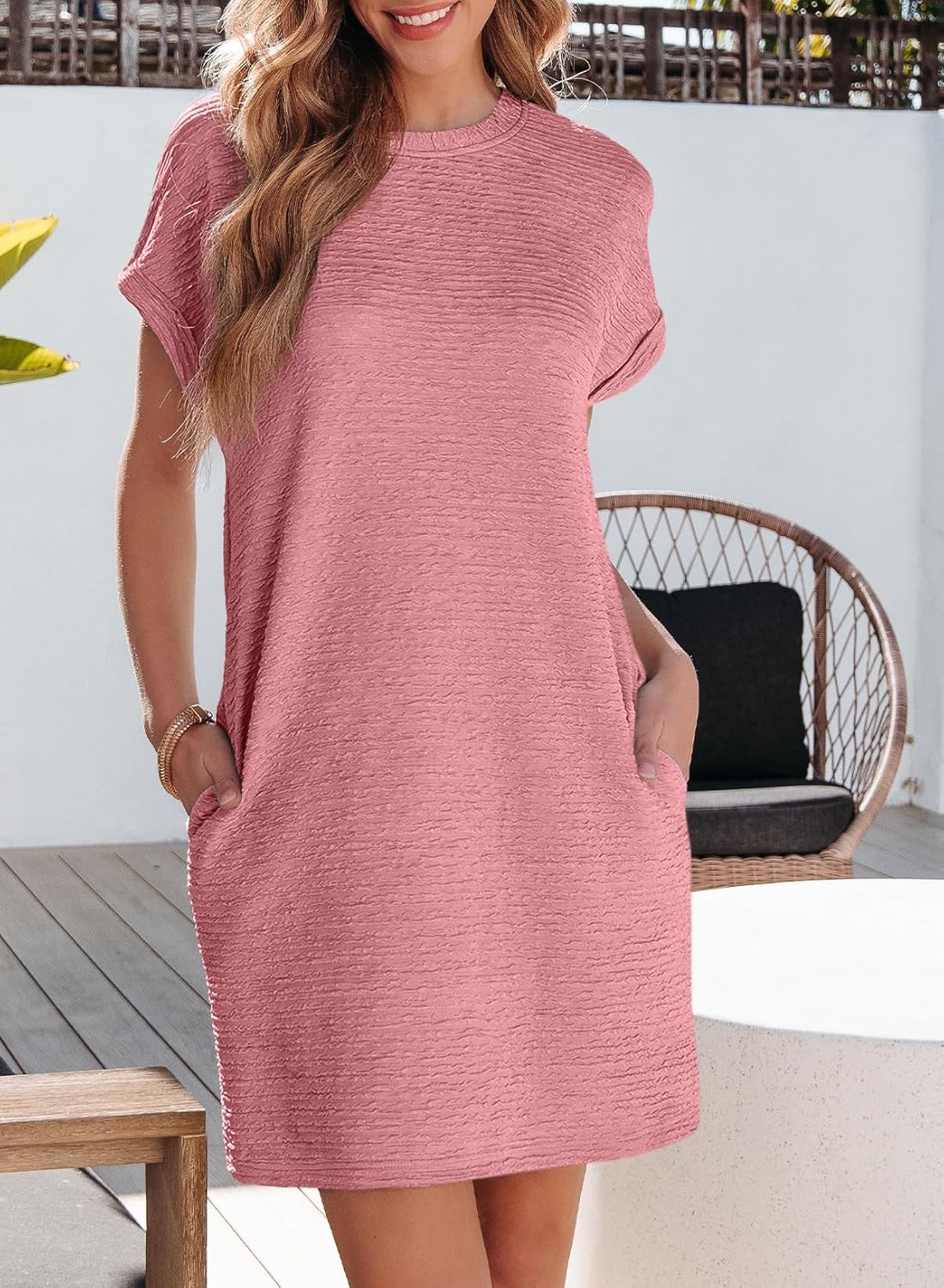 SPRING SHORT DRESS WITH POCKETS