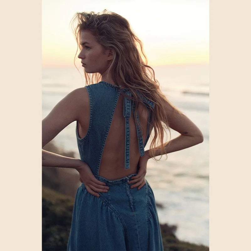 Backless Dress with Lace-Up